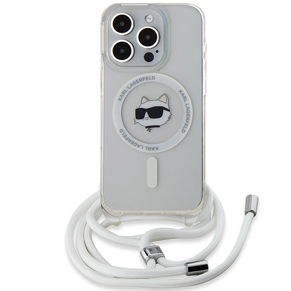 Karl Lagerfeld IML Choupette Head &amp; Cord MagSafe case for iPhone 15 Pro - transparent