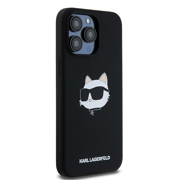 Karl Lagerfeld Silicone Choupette Head MagSafe case for iPhone 15 Pro - black