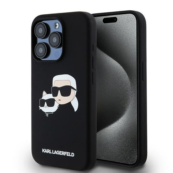 Karl Lagerfeld Silicone Karl&amp;Choupette MagSafe case for iPhone 15 Pro - black