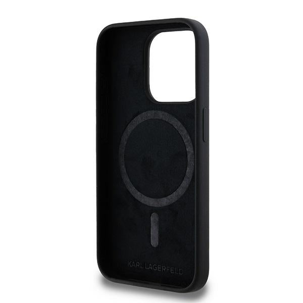 Karl Lagerfeld Silicone Karl&amp;Choupette MagSafe case for iPhone 15 Pro - black