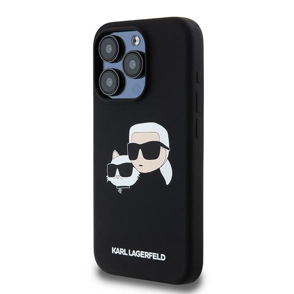 Karl Lagerfeld Silicone Karl&amp;Choupette MagSafe case for iPhone 15 Pro - black