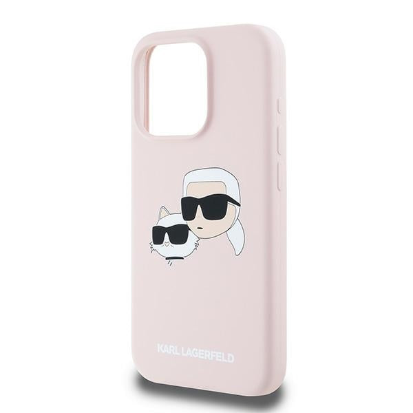 Karl Lagerfeld Silicone Karl&amp;Choupette MagSafe case for iPhone 15 Pro - pink
