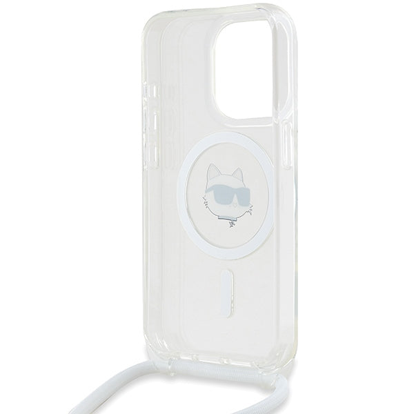 Karl Lagerfeld IML Choupette Head&amp;Cord MagSafe case for iPhone 15 Pro Max - transparent