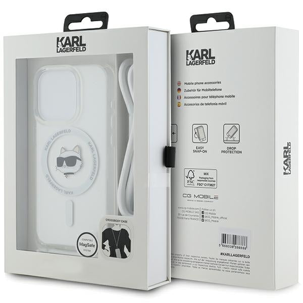 Karl Lagerfeld IML Choupette Head&amp;Cord MagSafe case for iPhone 15 Pro Max - transparent