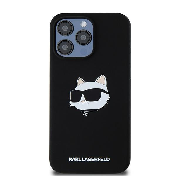 Karl Lagerfeld Silicone Choupette Head MagSafe case for iPhone 15 Pro Max - black