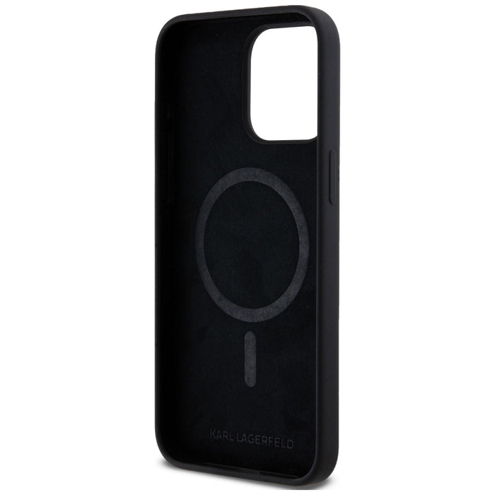 Karl Lagerfeld Silicone Karl&amp;Choupette Ring MagSafe case for iPhone 15 Pro Max - black