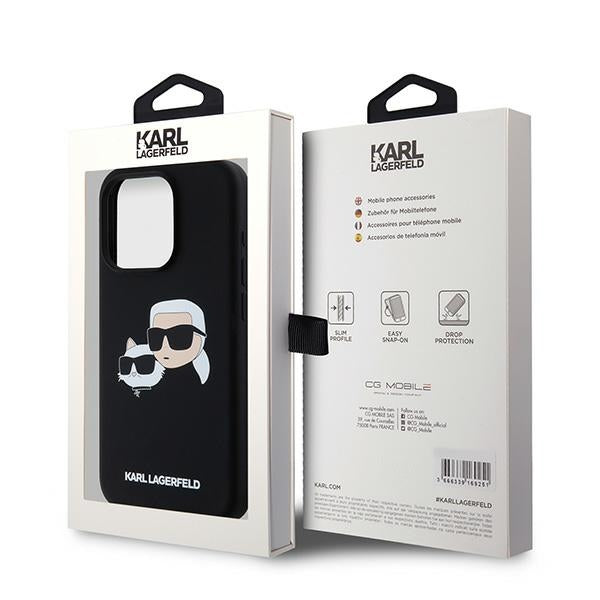 Karl Lagerfeld Silicone Karl&amp;Choupette MagSafe case for iPhone 15 Pro Max - black