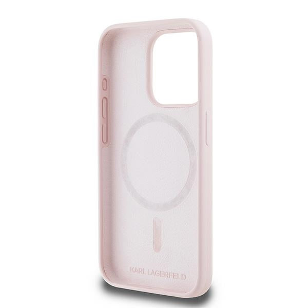 Karl Lagerfeld Silicone Karl&amp;Choupette MagSafe case for iPhone 15 Pro Max - pink