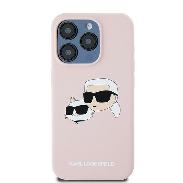 Karl Lagerfeld Silicone Karl&amp;Choupette MagSafe case for iPhone 15 Pro Max - pink