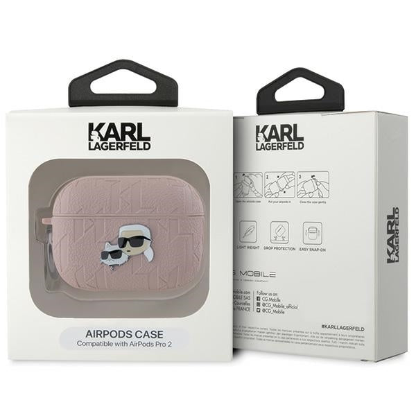Karl Lagerfeld Monogram Karl &amp; Choupette Head case for AirPods Pro 2 - pink