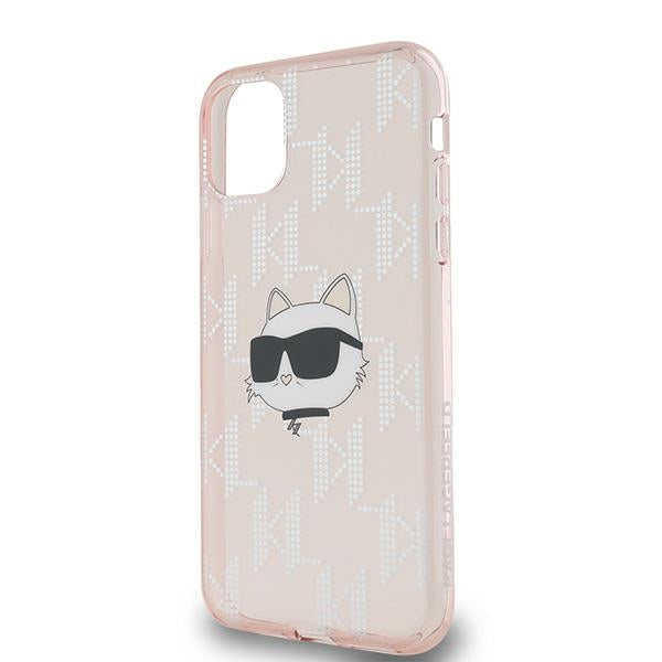 Karl Lagerfeld IML Choupette Head &amp; Monogram case for iPhone 11 / Xr - pink