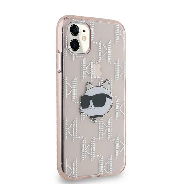 Karl Lagerfeld IML Choupette Head &amp; Monogram case for iPhone 11 / Xr - pink
