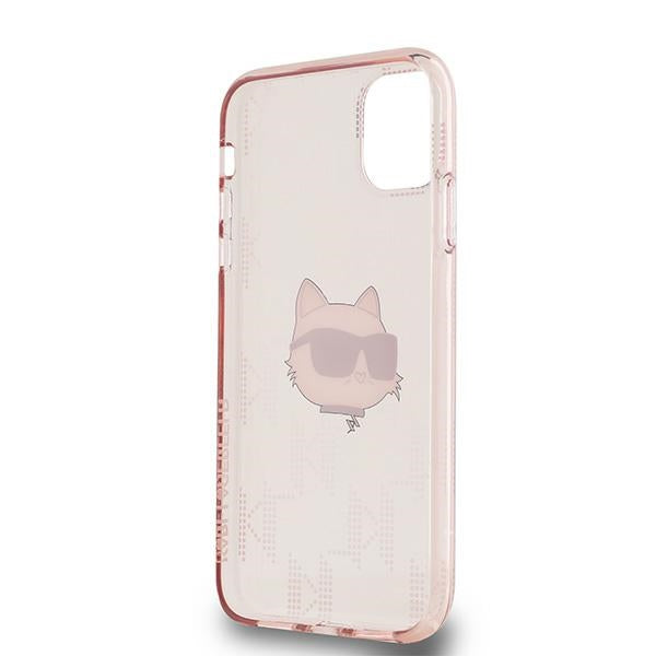 Karl Lagerfeld IML Choupette Head &amp; Monogram case for iPhone 11 / Xr - pink