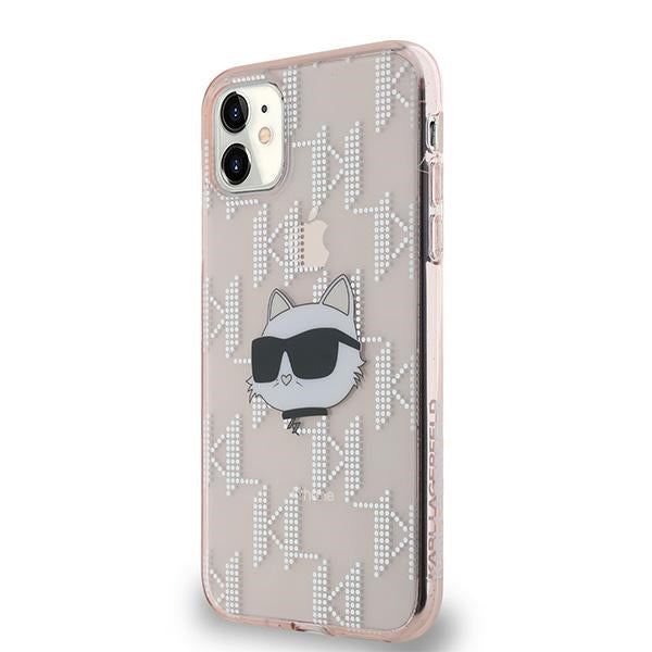 Karl Lagerfeld IML Choupette Head &amp; Monogram case for iPhone 11 / Xr - pink