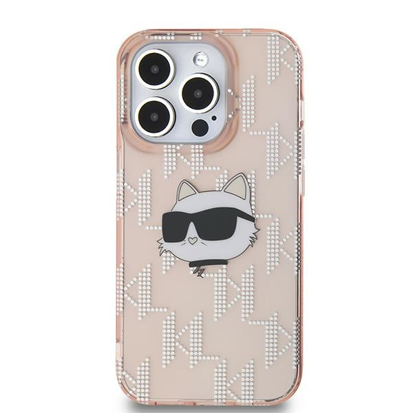 Karl Lagerfeld IML Choupette Head &amp; Monogram case for iPhone 14 Pro - pink
