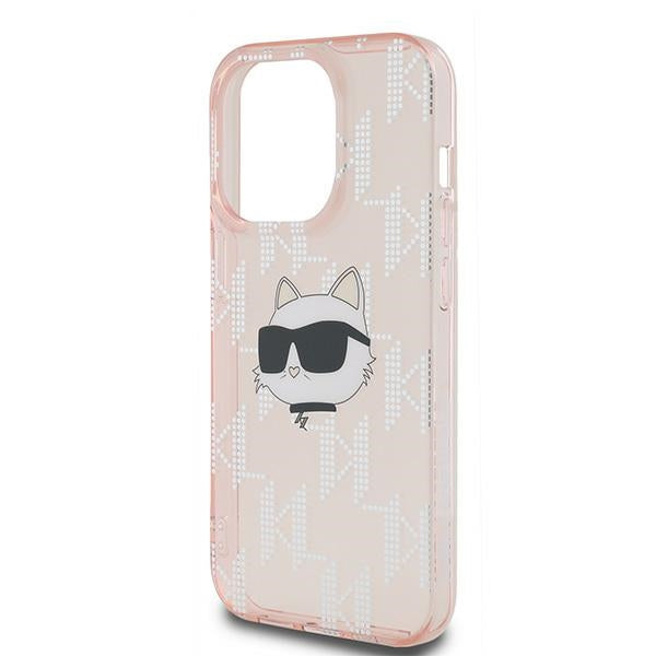 Karl Lagerfeld IML Choupette Head &amp; Monogram case for iPhone 14 Pro - pink