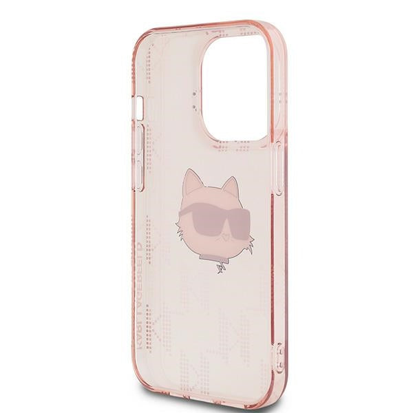 Karl Lagerfeld IML Choupette Head &amp; Monogram case for iPhone 14 Pro - pink