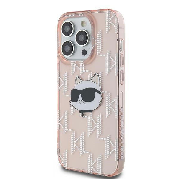 Karl Lagerfeld IML Choupette Head &amp; Monogram case for iPhone 14 Pro - pink