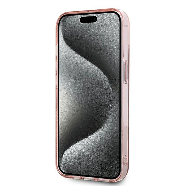 Karl Lagerfeld IML Choupette Head &amp; Monogram case for iPhone 14 / 15 / 13 - pink