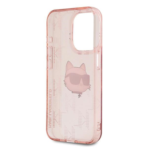 Karl Lagerfeld IML Choupette Head &amp; Monogram case for iPhone 15 Pro - pink