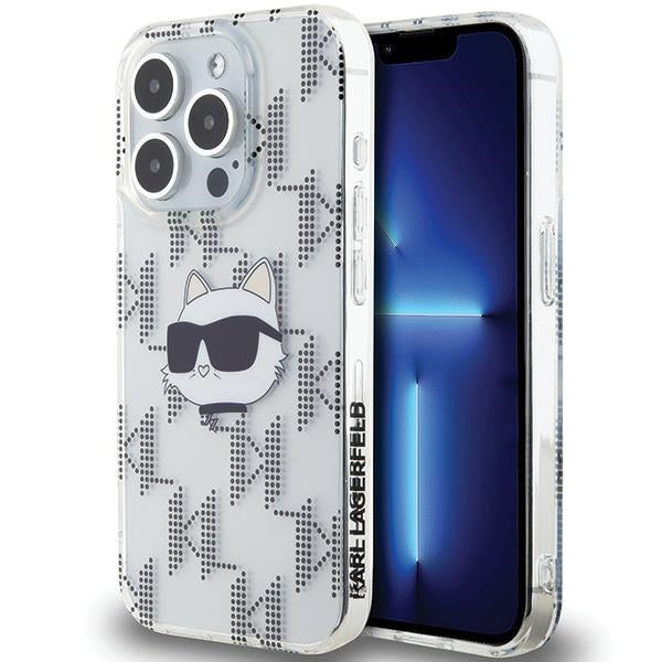 Karl Lagerfeld IML Choupette Head &amp; Monogram case for iPhone 15 Pro - transparent