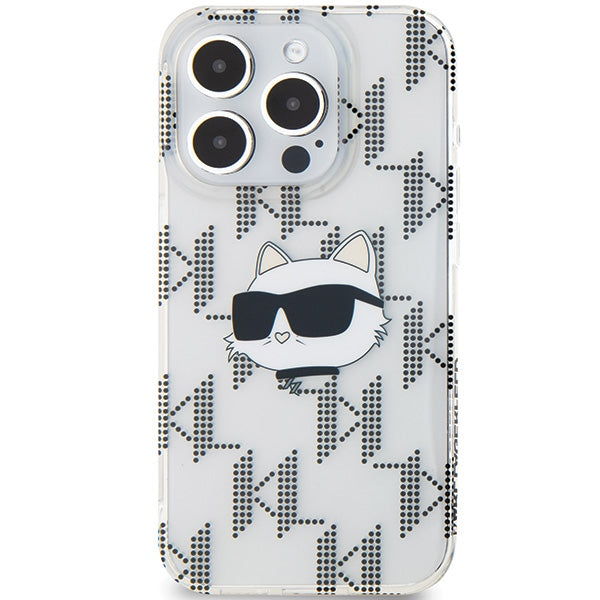 Karl Lagerfeld IML Choupette Head &amp; Monogram case for iPhone 15 Pro - transparent