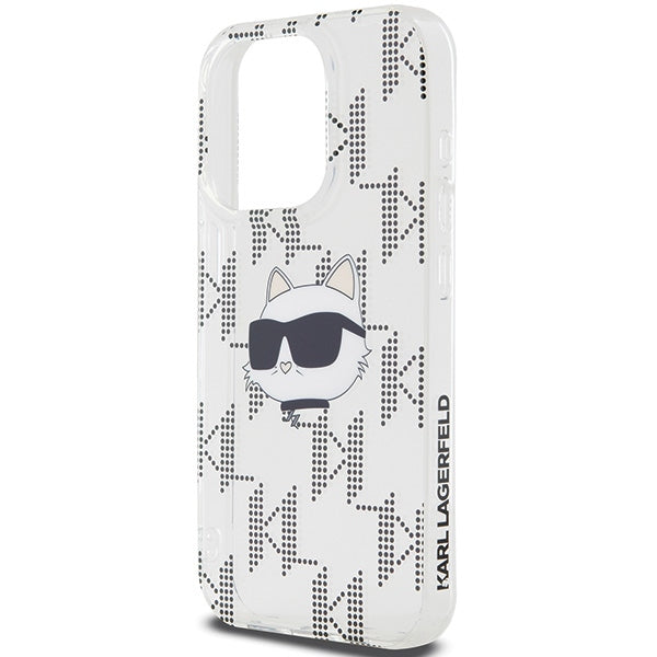 Karl Lagerfeld IML Choupette Head &amp; Monogram case for iPhone 15 Pro - transparent