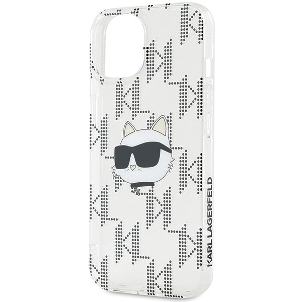 Karl Lagerfeld IML Choupette Head &amp; Monogram case for iPhone 15 / 14 / 13 - transparent