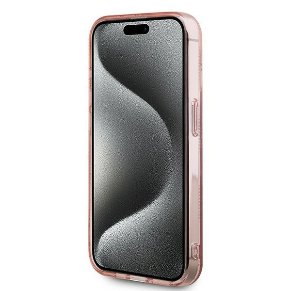 Karl Lagerfeld IML Choupette Head &amp; Monogram case for iPhone 15 Pro Max - pink