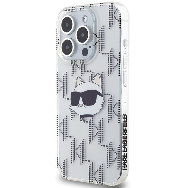 Karl Lagerfeld IML Choupette Head &amp; Monogram case for iPhone 15 Pro Max - transparent