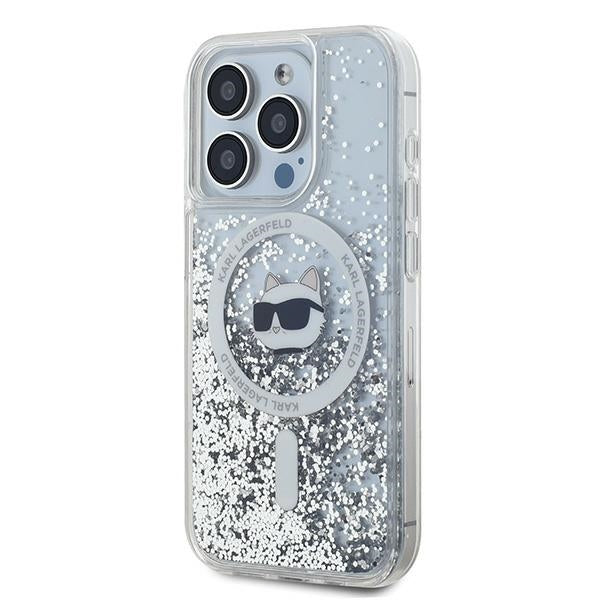 Karl Lagerfeld Liquid Glitter Choupette Head MagSafe case for iPhone 13 Pro / 13 - transparent
