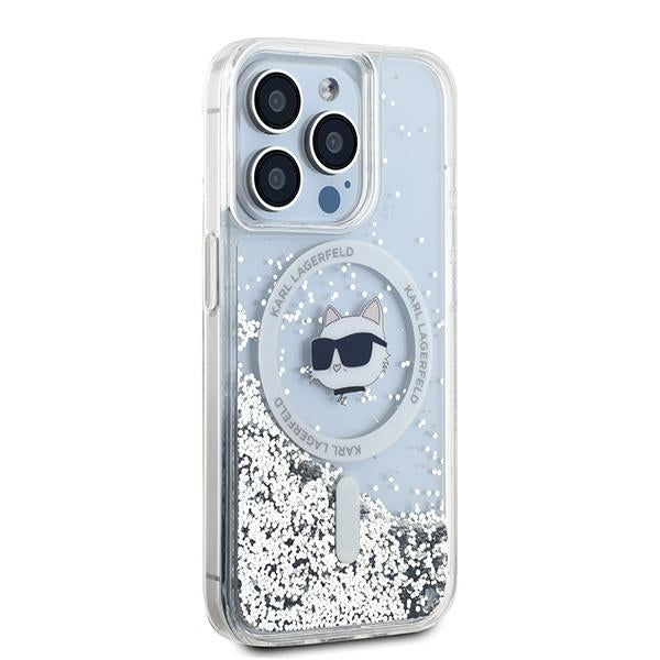 Karl Lagerfeld Liquid Glitter Choupette Head MagSafe case for iPhone 13 Pro / 13 - transparent