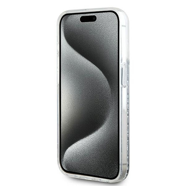 Karl Lagerfeld Liquid Glitter Choupette Head MagSafe case for iPhone 15 Pro - transparent