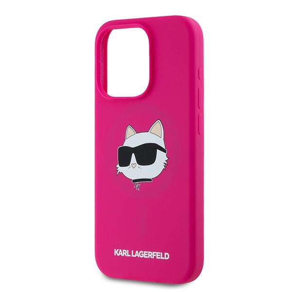 Karl Lagerfeld Silicone Choupette Head MagSafe case for iPhone 15 Pro - pink