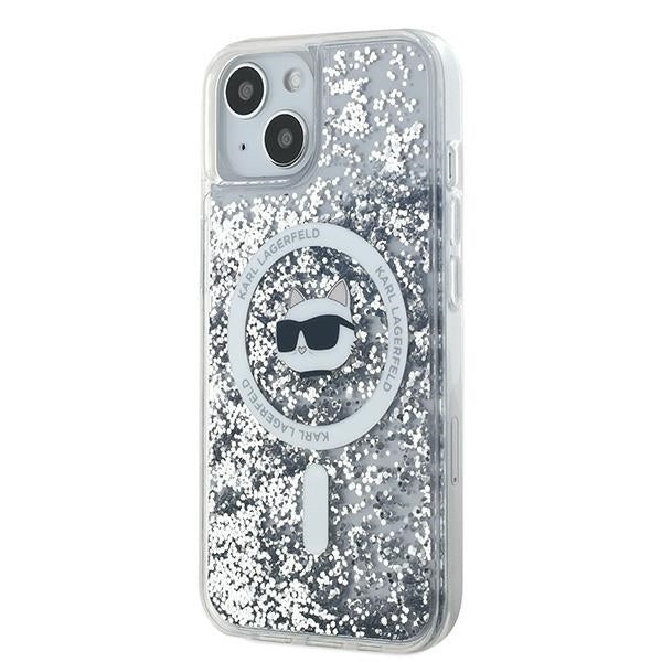 Karl Lagerfeld Liquid Glitter Choupette Head MagSafe Case for iPhone 15 Plus / 14 Plus - Transparent