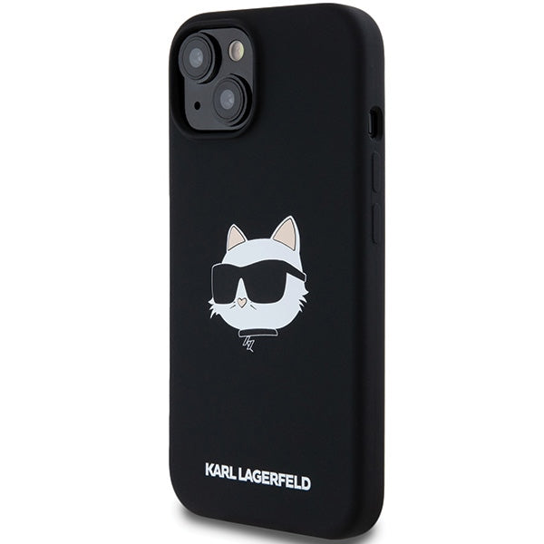 Karl Lagerfeld Silicone Choupette Head MagSafe Case for iPhone 15 Plus / 14 Plus - Black