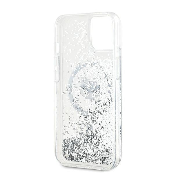 Karl Lagerfeld Liquid Glitter Choupette Head MagSafe case for iPhone 15 / 14 / 13 - transparent