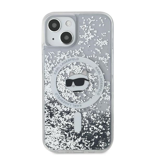 Karl Lagerfeld Liquid Glitter Choupette Head MagSafe case for iPhone 15 / 14 / 13 - transparent