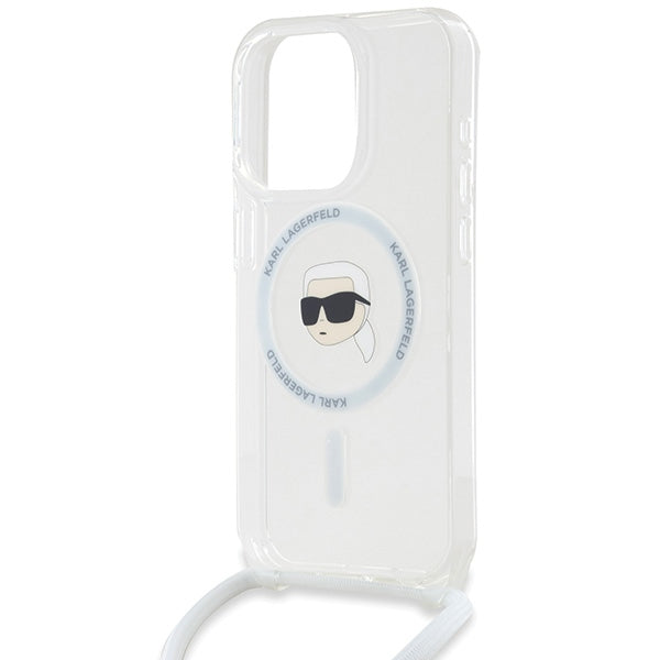 Karl Lagerfeld Crossbody IML Karl Head MagSafe case for iPhone 15 Pro Max - transparent