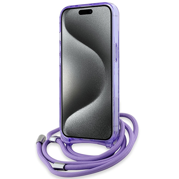 Karl Lagerfeld IML Crossbody Monogram Karl & Choupette Head MagSafe case for iPhone 15 / 14 / 13 - purple