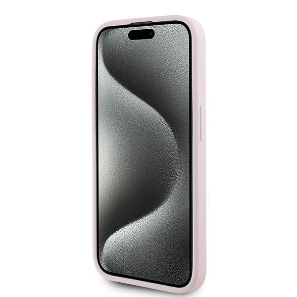 Karl Lagerfeld Diagonal Quilted Script case for iPhone 15 Pro - pink