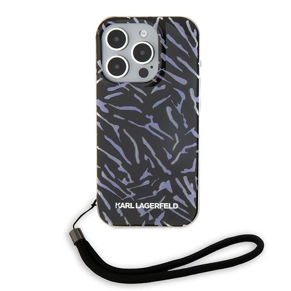 Karl Lagerfeld Zebra With Cord iPhone 15 Pro Max Case - Purple