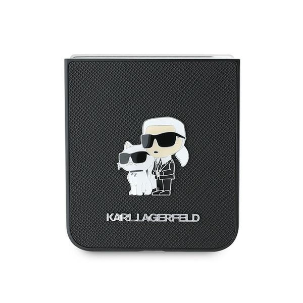 Karl Lagerfeld Saffiano Metal Pin Case for Samsung Galaxy Z Flip 6 - Black