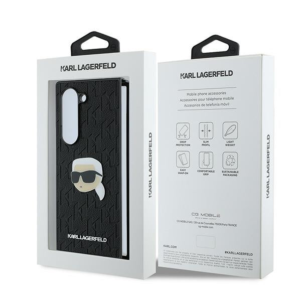 Karl Lagerfeld Saffiano Monogram Head Pin Case for Samsung Galaxy Z Fold 6 - Black