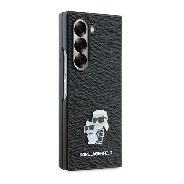 Karl Lagerfeld Saffiano Metal Pin Case for Samsung Galaxy Z Fold 6 - Black