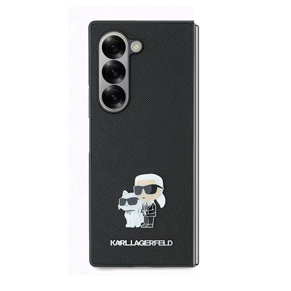 Karl Lagerfeld Saffiano Metal Pin Case for Samsung Galaxy Z Fold 6 - Black