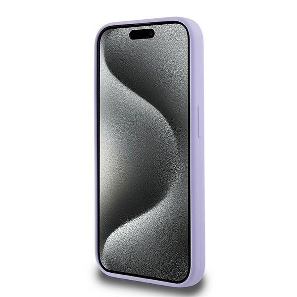 Karl Lagerfeld Silicone Karl&amp;Choupette Heads Ring MagSafe Case for iPhone 15 Pro - Purple