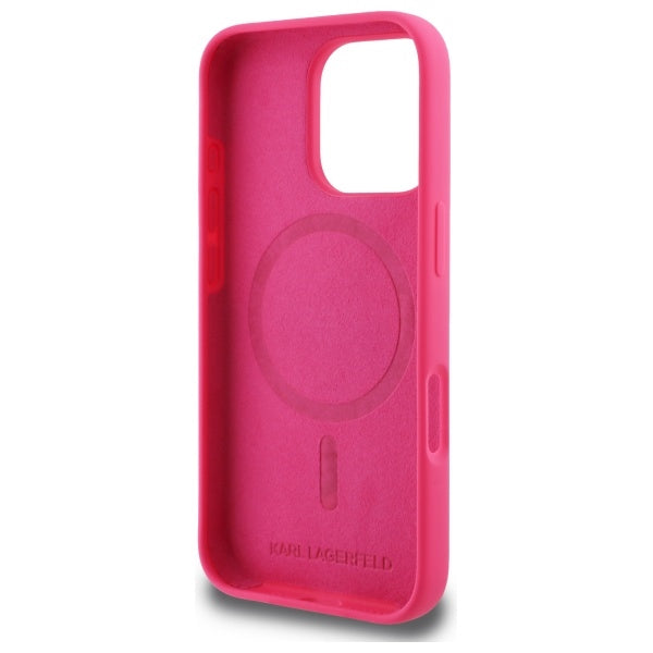 Karl Lagerfeld Silicone Choupette Head MagSafe iPhone 16 Pro Case - Pink