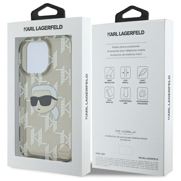 Karl Lagerfeld IML Karl Head Electroplated iPhone 16 Pro Case - Black