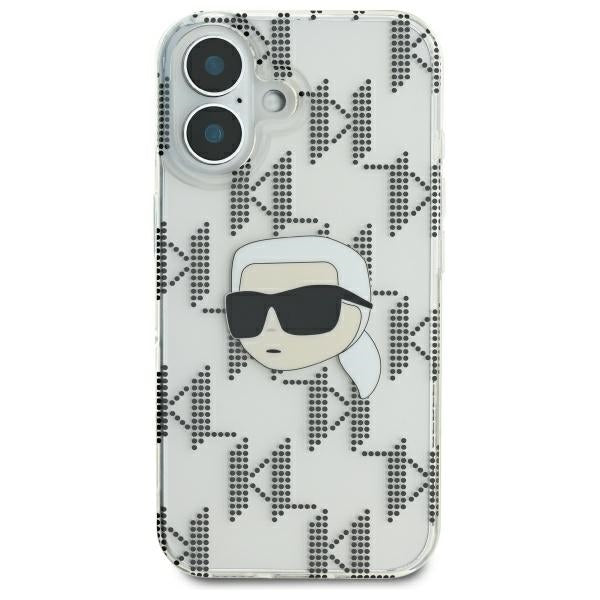 Karl Lagerfeld IML Karl Head Electroplated iPhone 16 Case - Clear